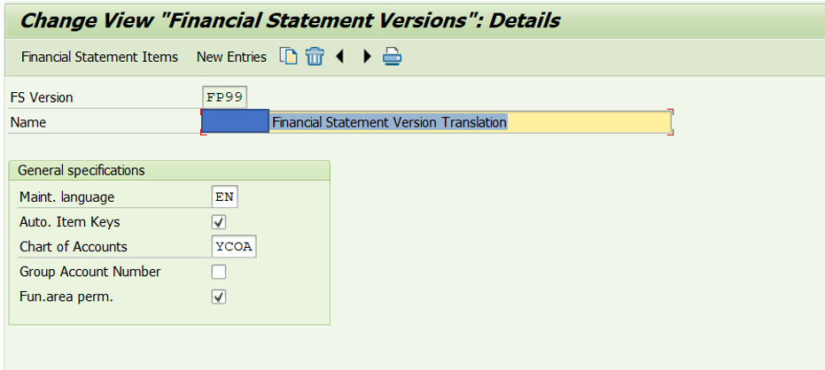 Figure 9—Display change financial statement version settings